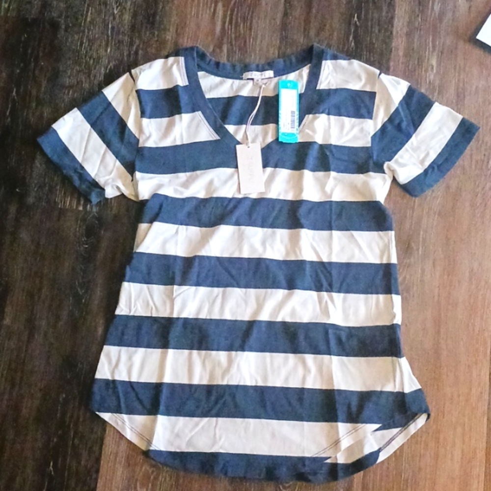 Brand New with tags Z Supply / Tamika V Neck Knit Top / Blue - M